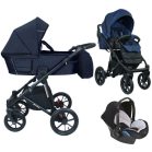 Mama Kiddies® Gino 3-in-1 Kinderwagen mit Zubehör in blau