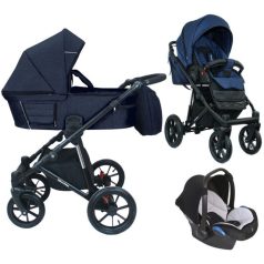 Mama Kiddies® Gino 3-in-1 Kinderwagen mit Zubehör in blau
