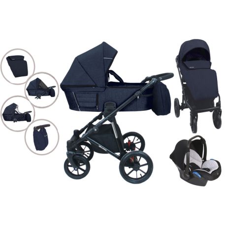 Mama Kiddies Gino 3-in-1 Kinderwagen mit Zubehör in blau