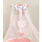 Mama Kiddies Baby Bear 6 teilige Bettwäsche für Babys mit einem Bettrand in 360° in Rosa mit Bärenmuster