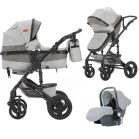 Mama Kiddies® Evening Star 3in1 Multi-Kinderwagen mit Zubehör in der Farbe Grau + Geschenk