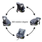 ISOFIX 360° drehbarer Mama Kiddies® iSize Capry Kindersitz (40–150 cm) in Grau + Geschenk