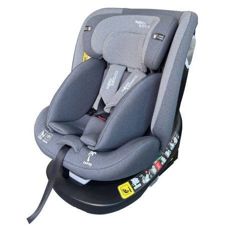 ISOFIX 360° drehbarer Mama Kiddies® iSize Capry Kindersitz (40–150 cm) in Grau + Geschenk