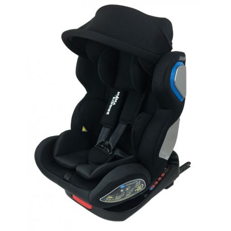 ISOFIX  360°-in drehbarer Mama Kiddies Champion Sicherheits - Autositz (0-36 kg) Farbe  dunkel grau mit Sonnenschirm als Geschenk
