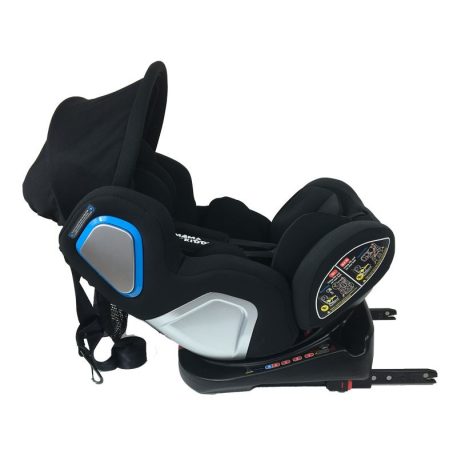 ISOFIX  360°-in drehbarer Mama Kiddies Champion Sicherheits - Autositz (0-36 kg) Farbe  dunkel grau mit Sonnenschirm als Geschenk