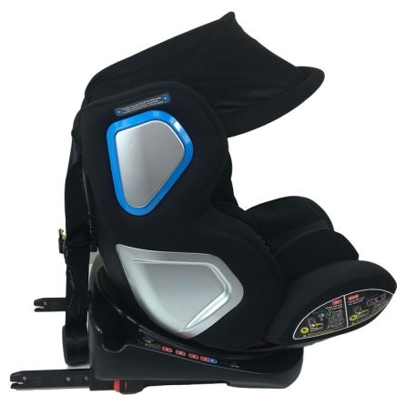 ISOFIX  360°-in drehbarer Mama Kiddies Champion Sicherheits - Autositz (0-36 kg) Farbe  dunkel grau mit Sonnenschirm als Geschenk