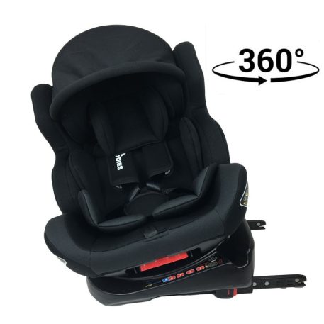 ISOFIX  360°-in drehbarer Mama Kiddies Champion Sicherheits - Autositz (0-36 kg) Farbe  dunkel grau mit Sonnenschirm als Geschenk