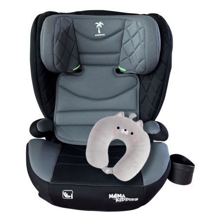 Mama Kiddies® i-Fix Corsica Kindersitz (100–150 cm) in Hellgrau + Geschenk