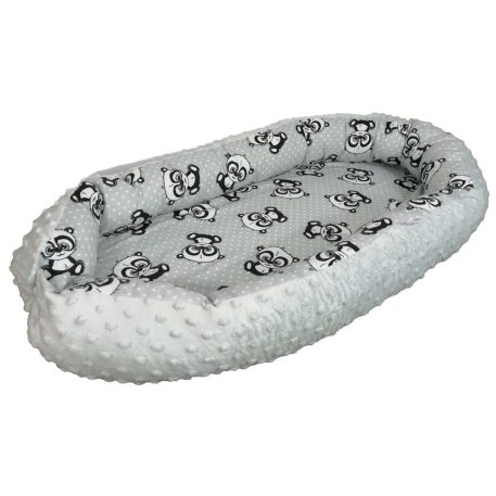 Comfort babafészek szürke mosómedvés mintával