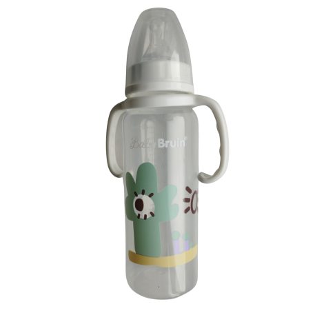 Baby Bruin Babyflasche mit Henkel, 240 ml + Geschenk - weiss