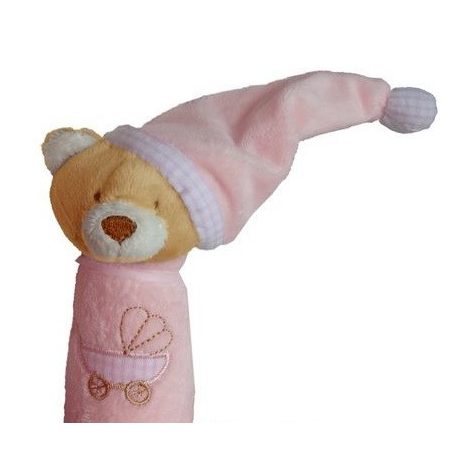 Pfeifplüschteddy mit Mütze 13 cm - blau