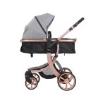 Kinderwagen Mama Kiddies® Sun Grey ELITE 3 in 1 mit Zubehör in hellgrau + Geschenk