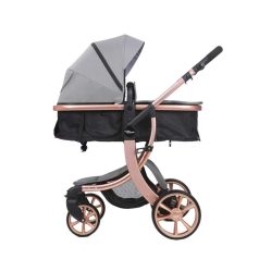   Kinderwagen Mama Kiddies® Sun Grey ELITE 3 in 1 mit Zubehör in hellgrau + Geschenk