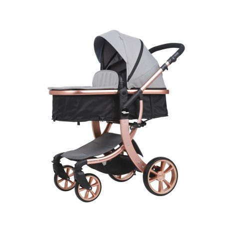 Kinderwagen Mama Kiddies® Sun Grey ELITE 3 in 1 mit Zubehör in hellgrau + Geschenk