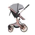 Kinderwagen Mama Kiddies® Sun Grey ELITE 3 in 1 mit Zubehör in hellgrau + Geschenk