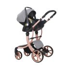 Kinderwagen Mama Kiddies® Sun Grey ELITE 3 in 1 mit Zubehör in hellgrau + Geschenk