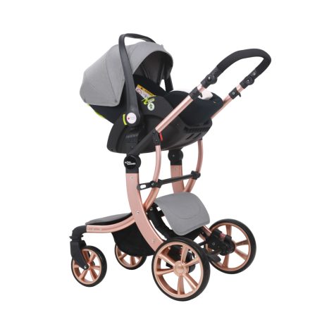 Kinderwagen Mama Kiddies® Sun Grey ELITE 3 in 1 mit Zubehör in hellgrau + Geschenk