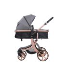Mama Kiddies® Sun Grey ELITE 3 in 1 Kinderwagen mit Zubehör in grau + Geschenk