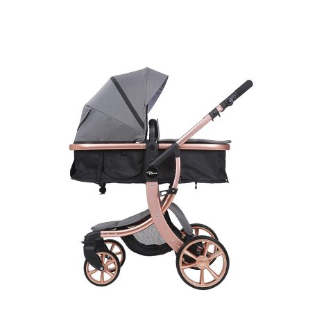 Mama Kiddies® Sun Grey ELITE 3 in 1 Kinderwagen mit Zubehör in grau + Geschenk