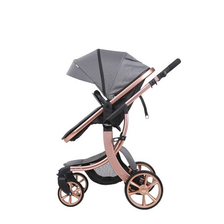 Mama Kiddies® Sun Grey ELITE 3 in 1 Kinderwagen mit Zubehör in grau + Geschenk