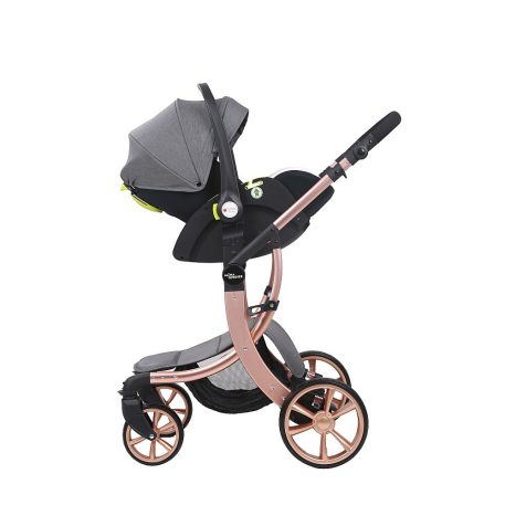 Mama Kiddies® Sun Grey ELITE 3 in 1 Kinderwagen mit Zubehör in grau + Geschenk