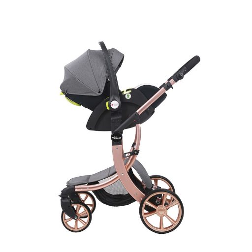 Kinderwagen Mama Kiddies Sun Black ELITE 3 in 1 mit Zubehör in grau + Geschenk