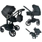 Mama Kiddies® New York 3-in-1 Multifunktions-Kinderwagen mit Zubehör in Schwarz + Geschenk