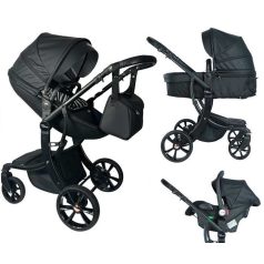   Mama Kiddies® New York 3-in-1 Multifunktions-Kinderwagen mit Zubehör in Schwarz + Geschenk