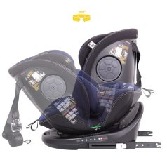   Black November - ISOFIX 360° drehbarer Mama Kiddies i-Size Power GT2 Kindersitz (40-150 cm) in Blau mit gratis Sonnenschutz