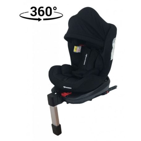 Mama Kiddies Baby Pilot Kindersitz mit 360° Drehung (0-36kg) und ISOFIX System, in Schwarz + Geschenk Sonnenblende