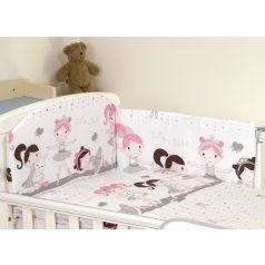   Mama Kiddies Baby Bear 5 teilige Bettwäsche für Babys mit einem Bettrand in 180° in Weiß und Grau mit Ballett-Muster