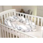 Geflochtener Bettrand und Babynest 2 in 1 mit Blumen-Muster 240 cm (Baby Bear Kollektion)