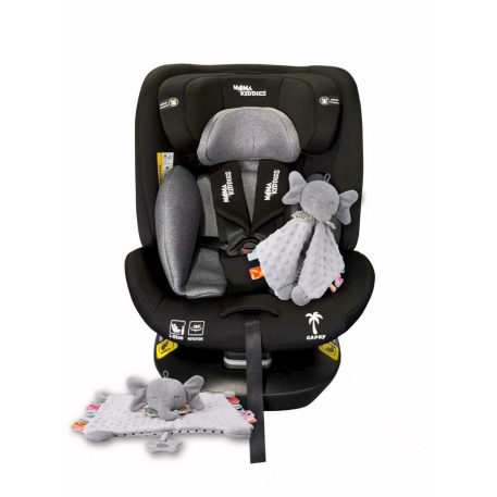 ISOFIX 360° drehbarer Mama Kiddies iSize Capry Kindersitz (40–150 cm) in Schwarz + Geschenk