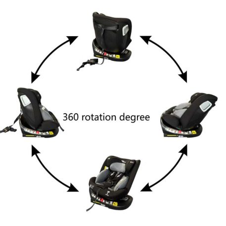 ISOFIX 360° drehbarer Mama Kiddies iSize Capry Kindersitz (40–150 cm) in Schwarz + Geschenk