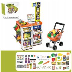   Mama Kiddies 60-teiliges 82cm hohes Luxusspielzeug mit Supermarktzubehör - orange