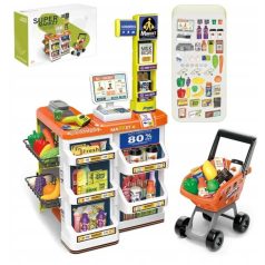   Mama Kiddies 60-teiliges 82cm hohes Luxusspielzeug mit Supermarktzubehör in blauer Farbe