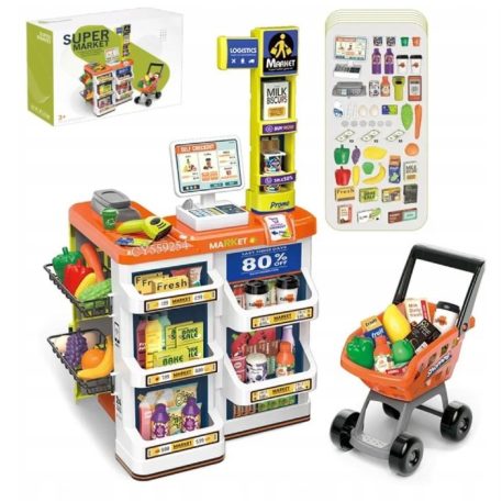 Mama Kiddies 60-teiliges 82cm hohes Luxusspielzeug mit Supermarktzubehör in blauer Farbe