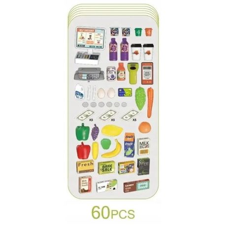Mama Kiddies 60-teiliges 82cm hohes Luxusspielzeug mit Supermarktzubehör in blauer Farbe