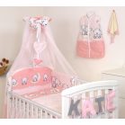 Mama Kiddies Baby Bear 6 teilige Bettwäsche für Babys mit einem Bettrand in 180° in Rosa mit Bärenmuster