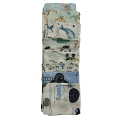 1 St. qualitative gemusterte Textilwindel - jungenfarbe