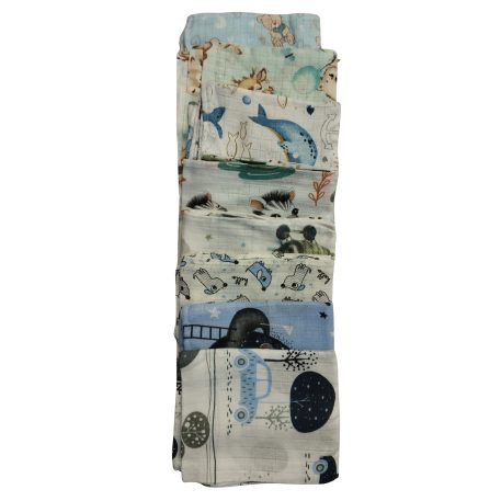 1 St. qualitative gemusterte Textilwindel - jungenfarbe