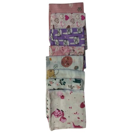 1 St. qualitative gemusterte Textilwindel - mädchenfarbe
