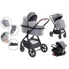 Mama Kiddies PRIMO 4-in-1 Multifunktions-Kinderwagen in Grau + GRATIS Zubehör