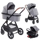 Mama Kiddies® PRIMO 4-in-1 Multifunktions-Kinderwagen in Grau + GRATIS Zubehör