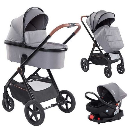 Mama Kiddies® PRIMO 4-in-1 Multifunktions-Kinderwagen in Grau + GRATIS Zubehör