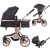 Mama Kiddies® Sun Black ELITE 3 in 1 Kinderwagen mit Zubehör in schwarz + Geschenk