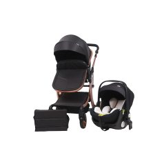   Kinderwagen Mama Kiddies Sun Black ELITE 3 in 1 mit Zubehör in schwarz + Geschenk