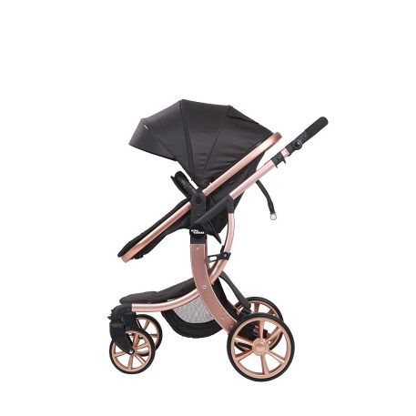 Mama Kiddies® Sun Black ELITE 3 in 1 Kinderwagen mit Zubehör in schwarz + Geschenk