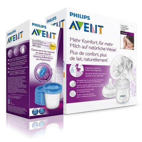 Philips Avent Natural Manuelle Brustpumpe + Geschenk VIA Becher 180 ml