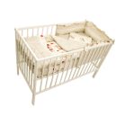 Mama Kiddies Sofie Dreams 4 teilige Bettwäsche für Babys mit einem Bettrand in 180° in Braun mit Teddy Toys Muster